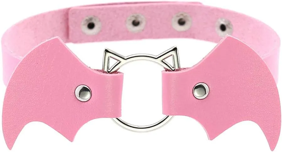 5Pcs Women Leather Garters Girl Punk Leather Choker Necklace Cuff Bracelets Sets
