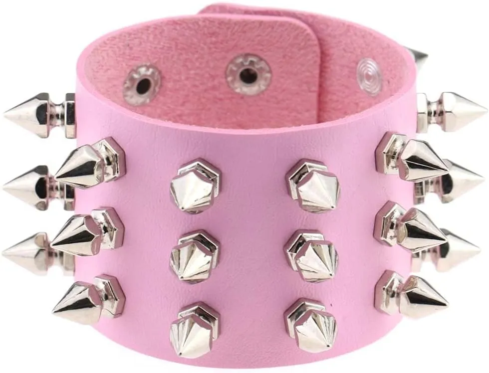 5Pcs Women Leather Garters Girl Punk Leather Choker Necklace Cuff Bracelets Sets