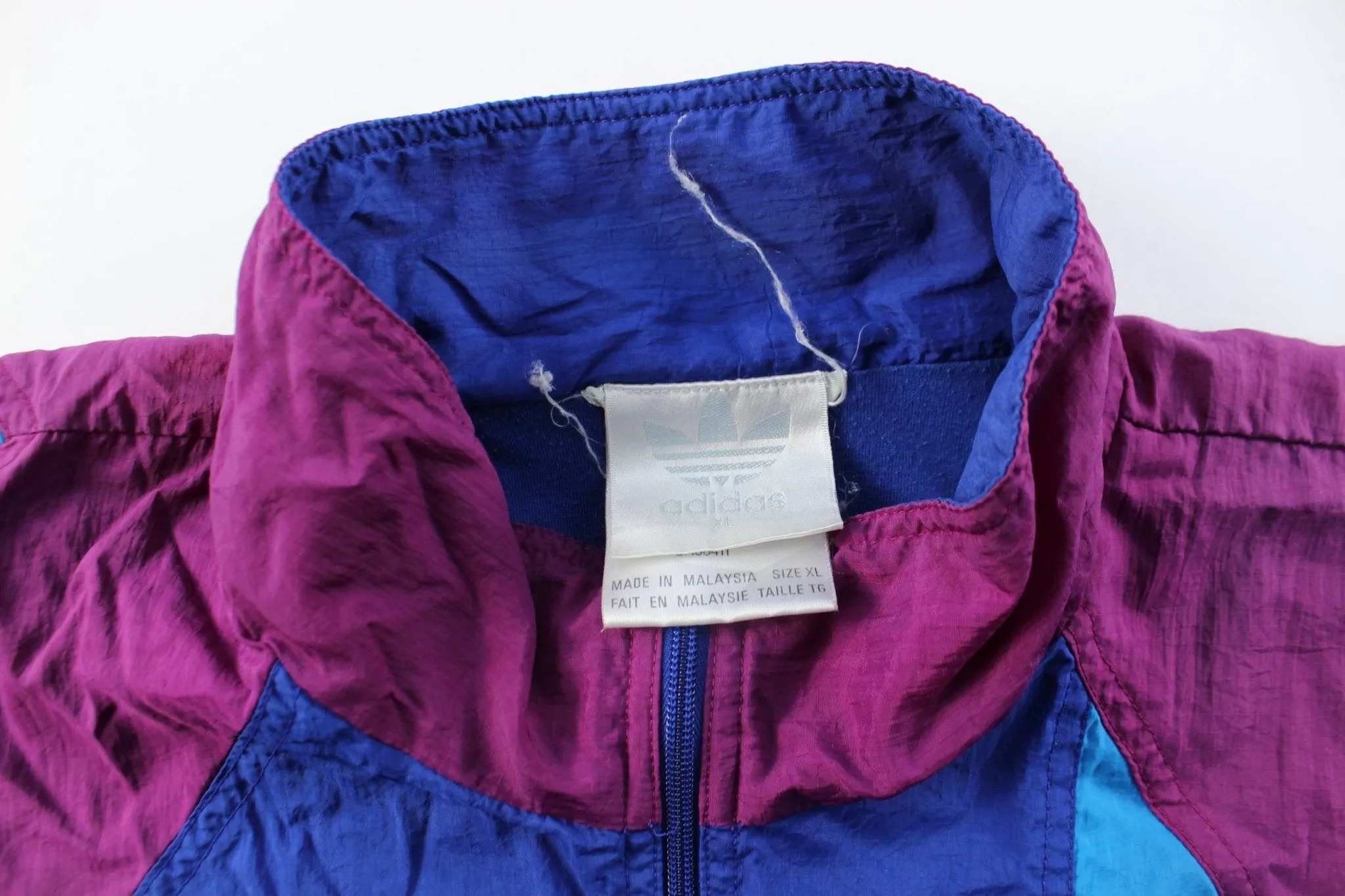 80's Adidas Embroidered Logo Colorful Zip Up Jacket