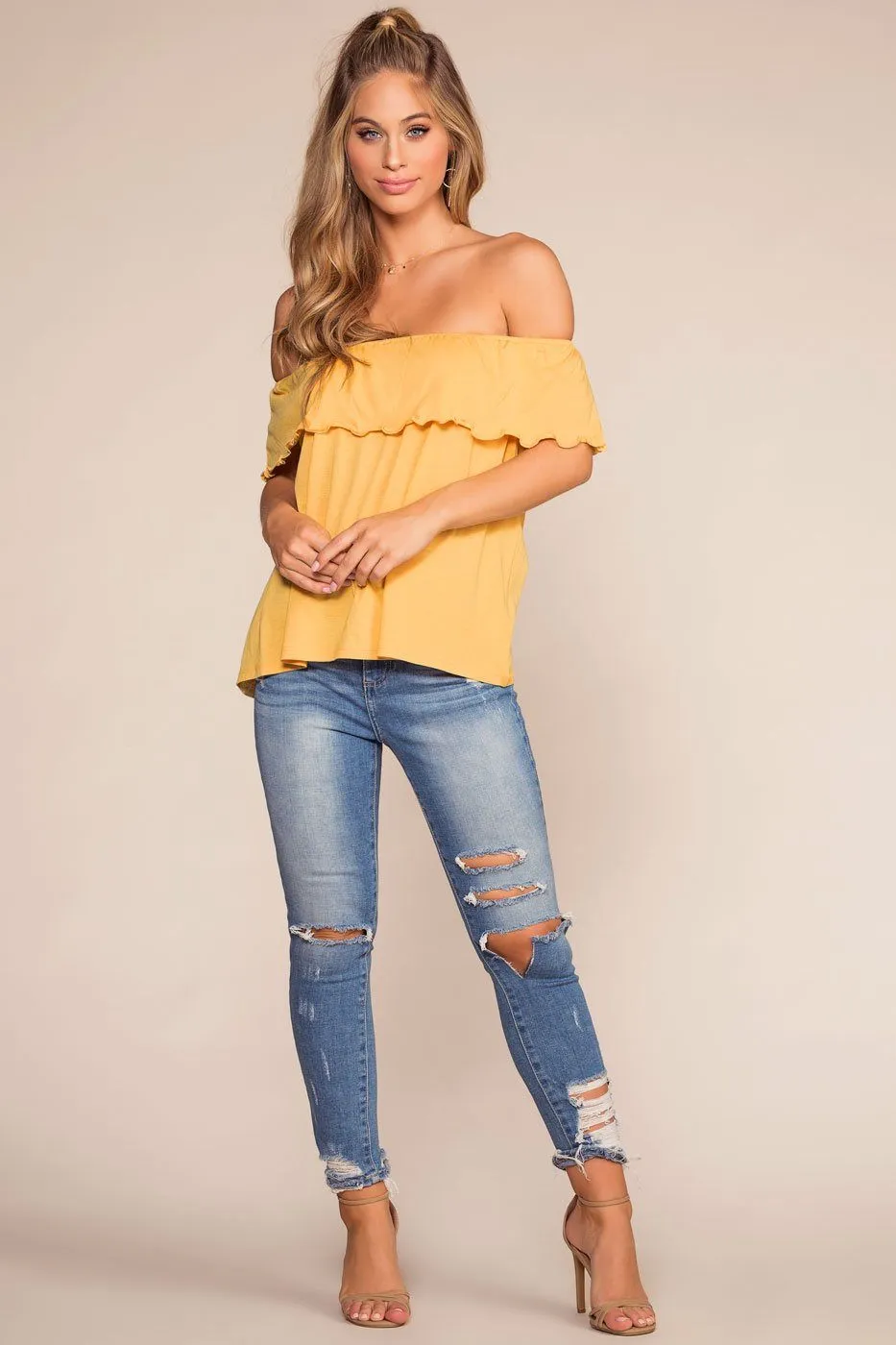 Alley Off The Shoulder Top - Honey