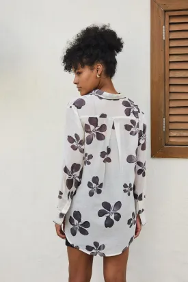 BLACK AND WHITE FLOWERS SHIRT/ ELOISE SHIRT