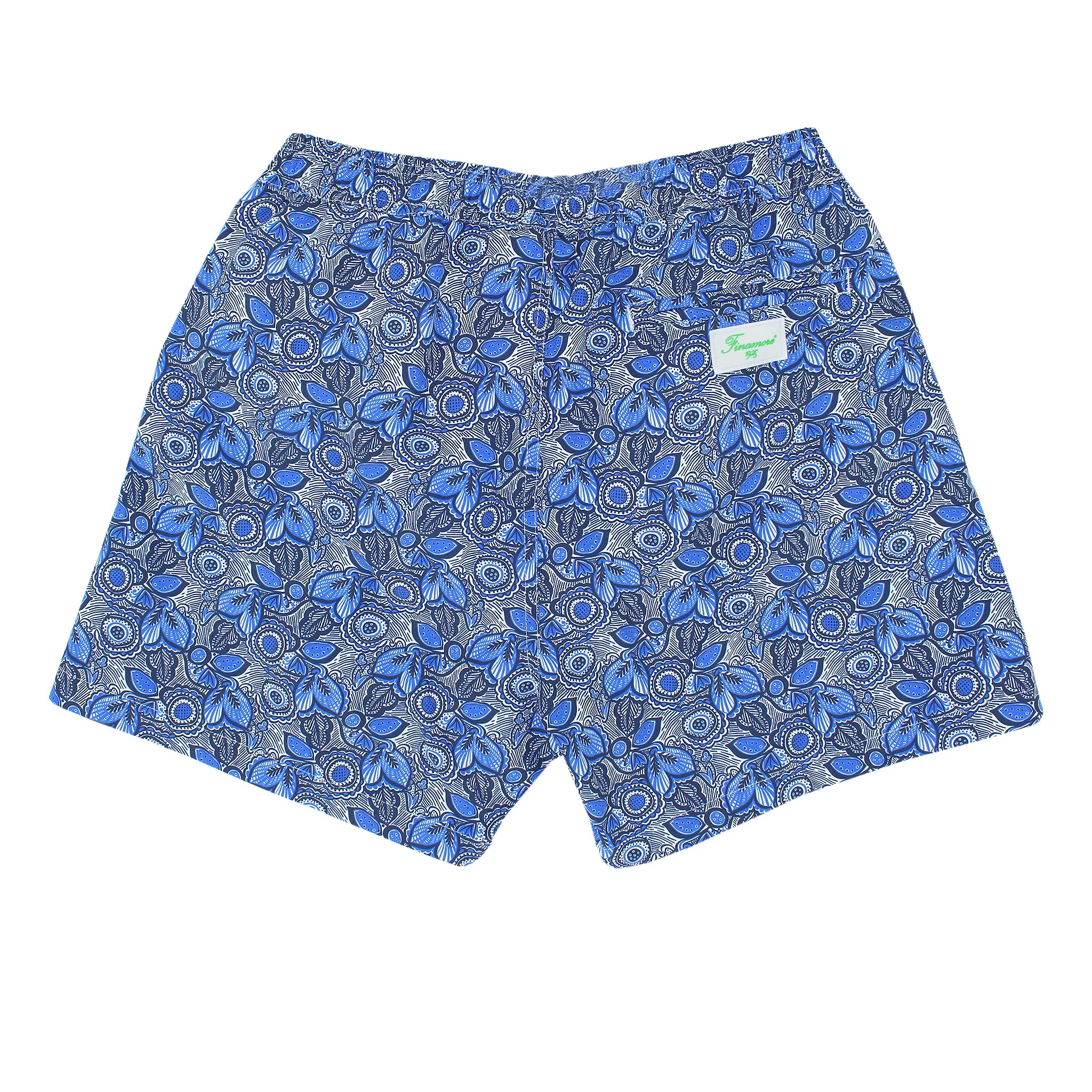 Blue leaf patterned swimming costume. Quick-drying