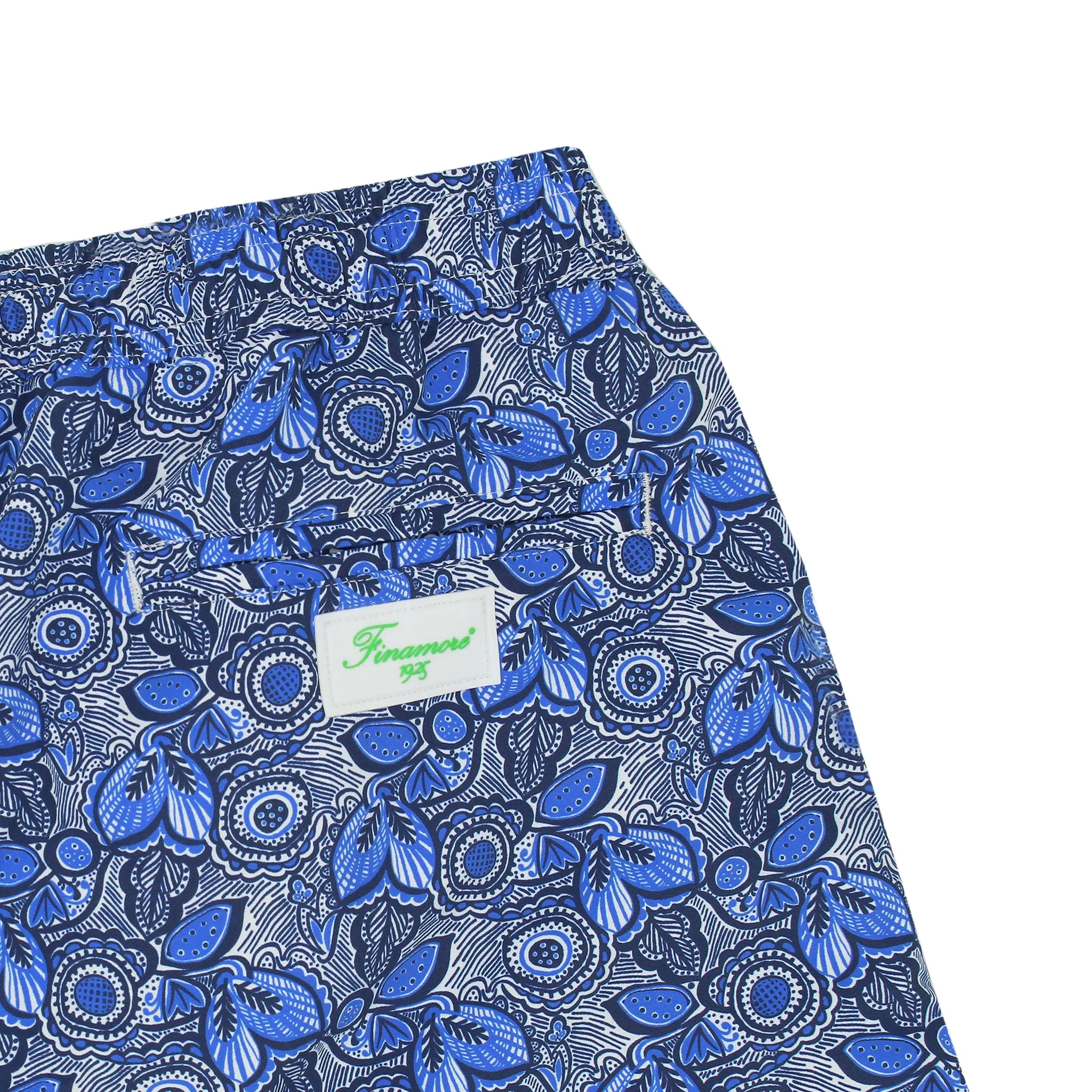 Blue leaf patterned swimming costume. Quick-drying