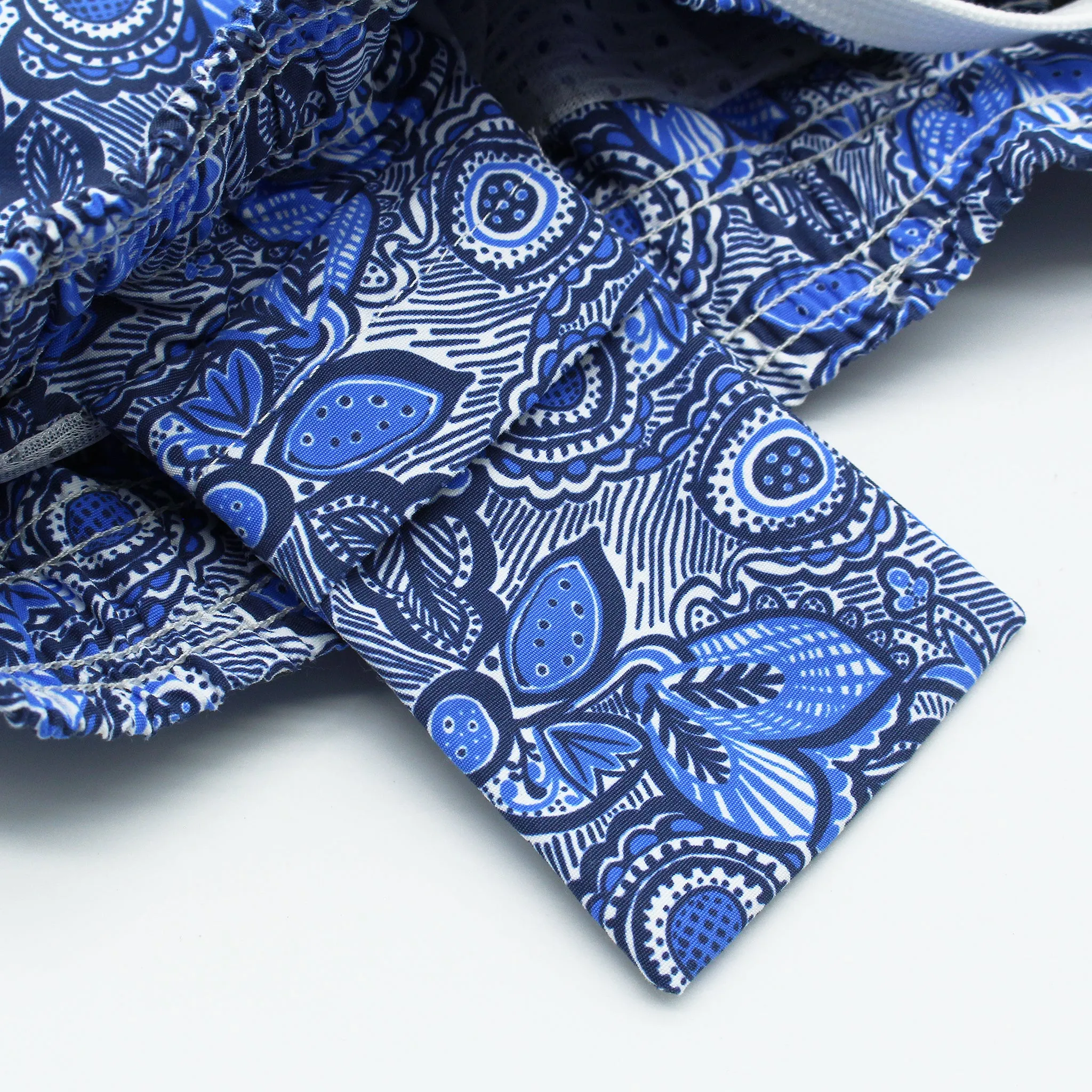 Blue leaf patterned swimming costume. Quick-drying
