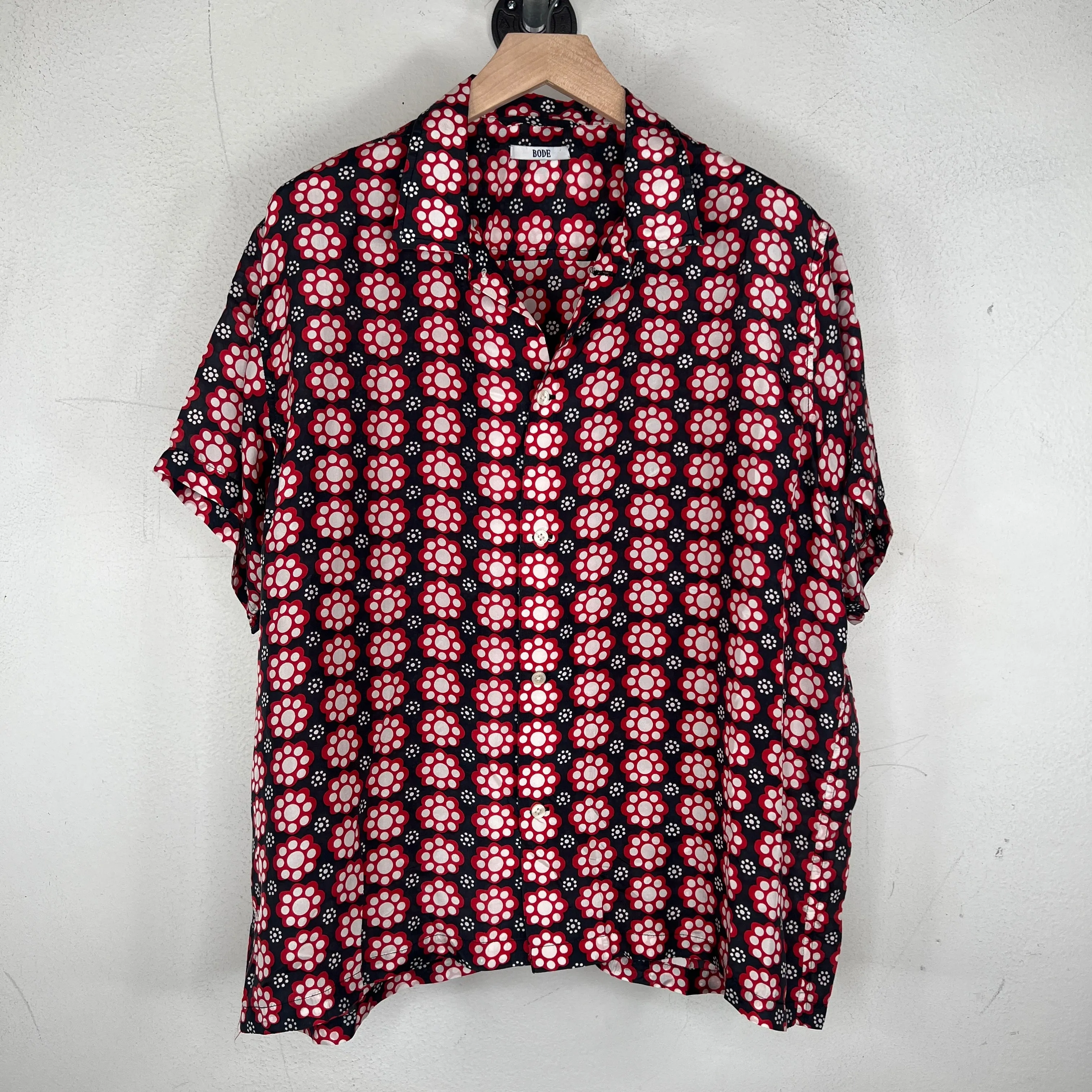 Bode Printed Red Floral Shirt