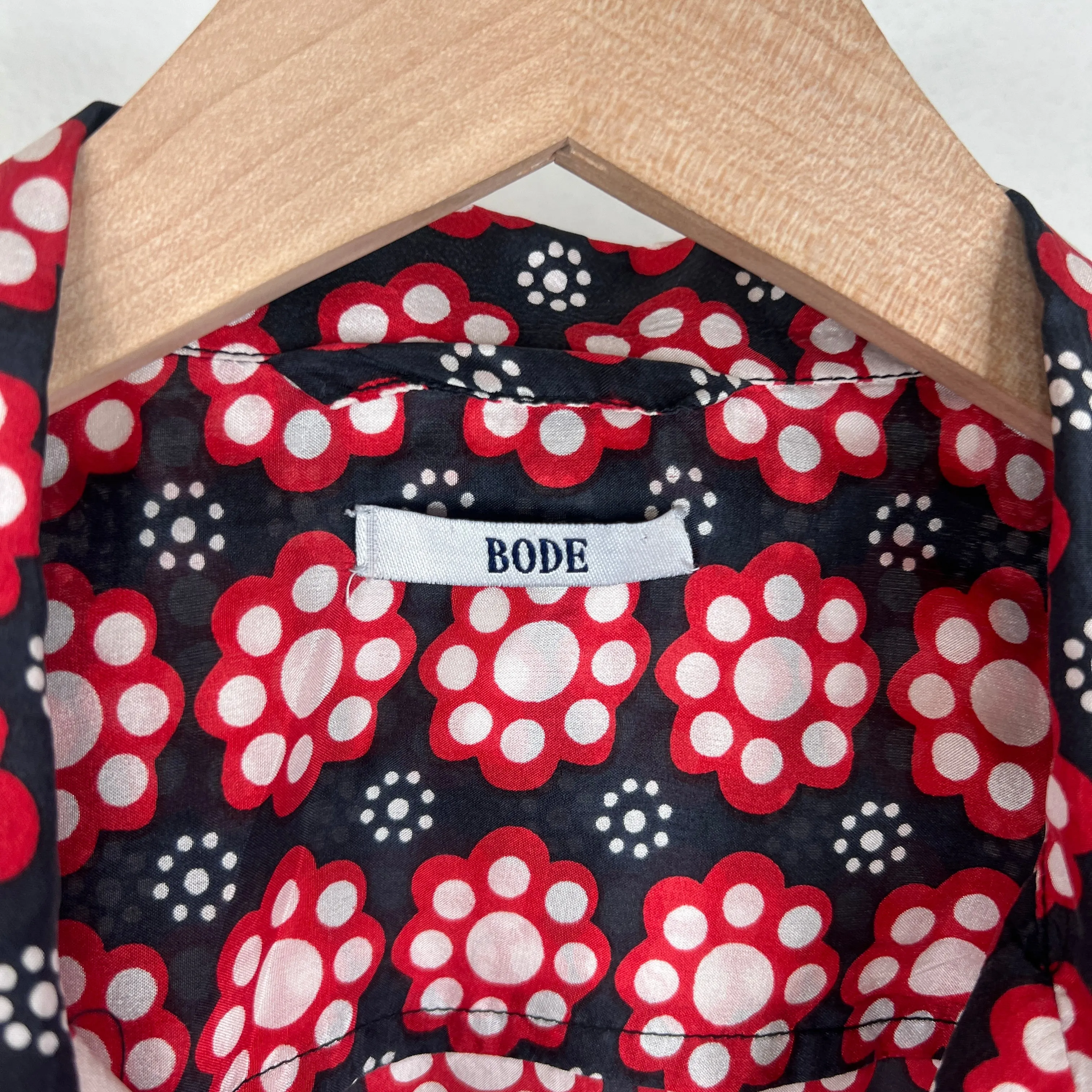 Bode Printed Red Floral Shirt