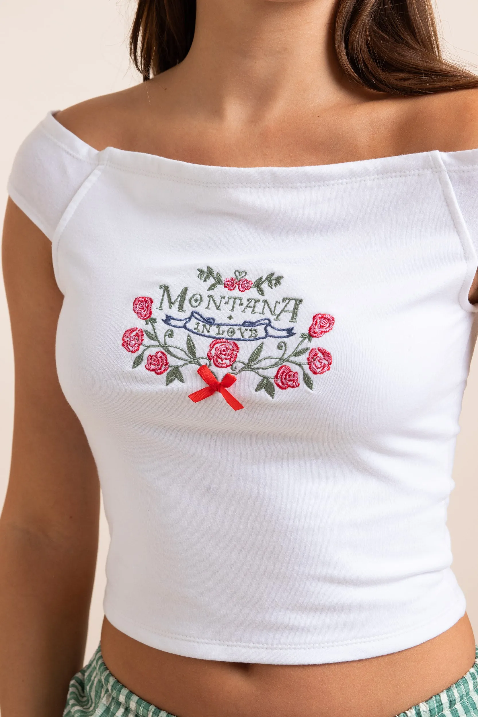 Daisy Street Embroidered Off The Shoulder Top