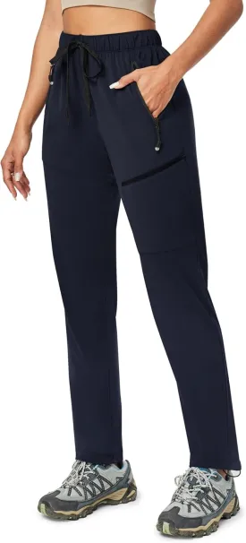 Ewedoos Hiking Pants Women with Zipper Pockets Lightweight Water Resistant Cargo Pants Quick Dry UPF 50  Travel Camping Ewedoos Hiking Pants Women with Zipper Pockets Lightweight Water Resistant Cargo Pants Quick Dry UPF 50  Travel Camping