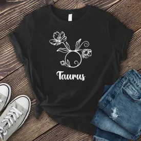 Floral Taurus Symbol T-shirt