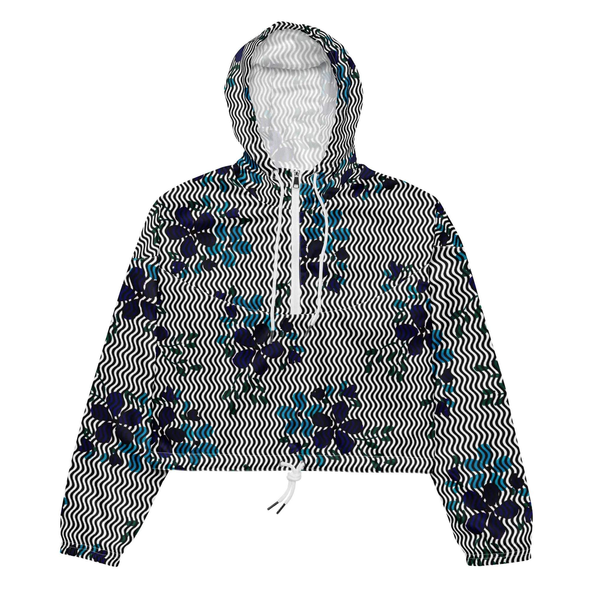 Floral Waves Women’s cropped windbreaker