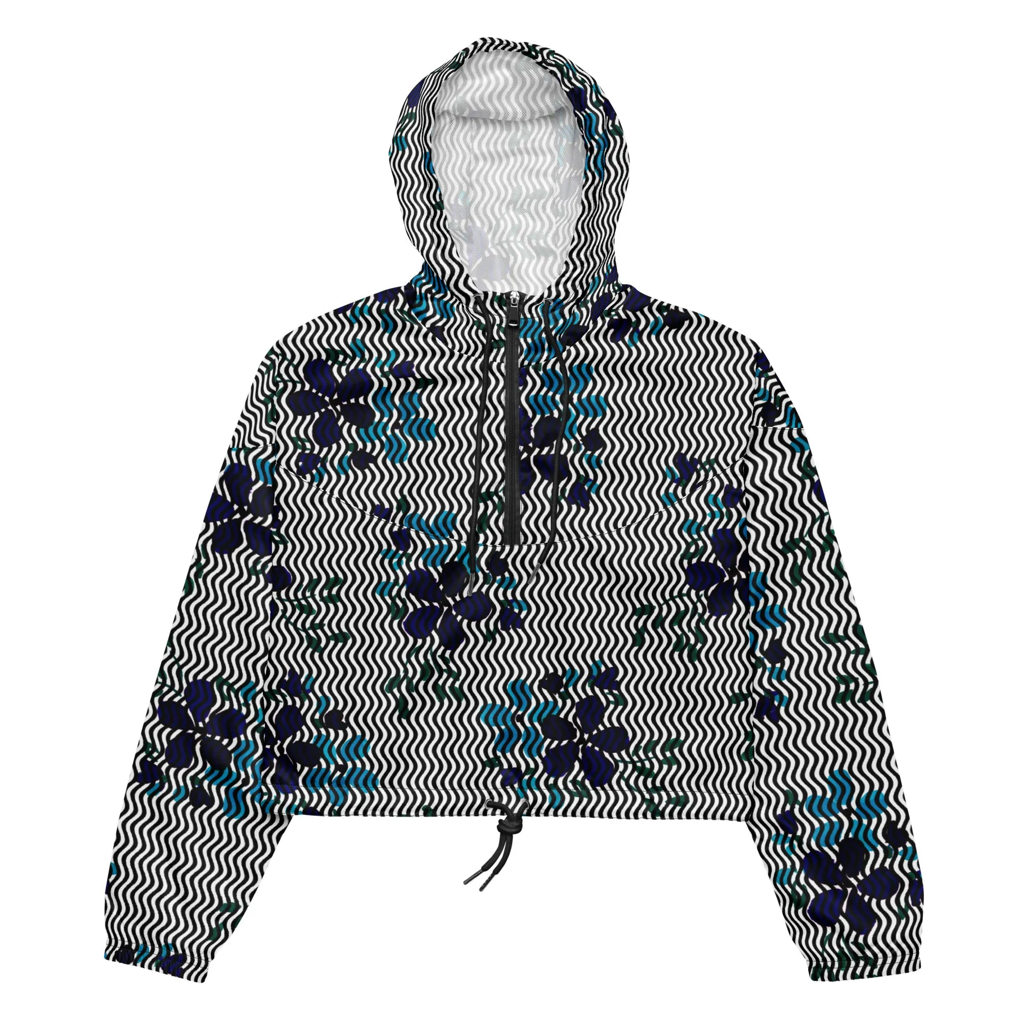 Floral Waves Women’s cropped windbreaker