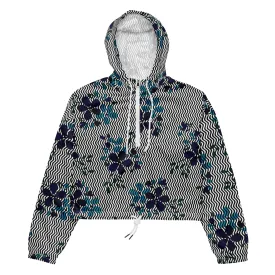 Floral Waves Women’s cropped windbreaker