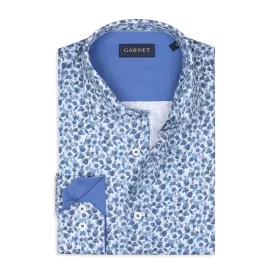 Garnet Floral Print Knit Cotton LS Shirt