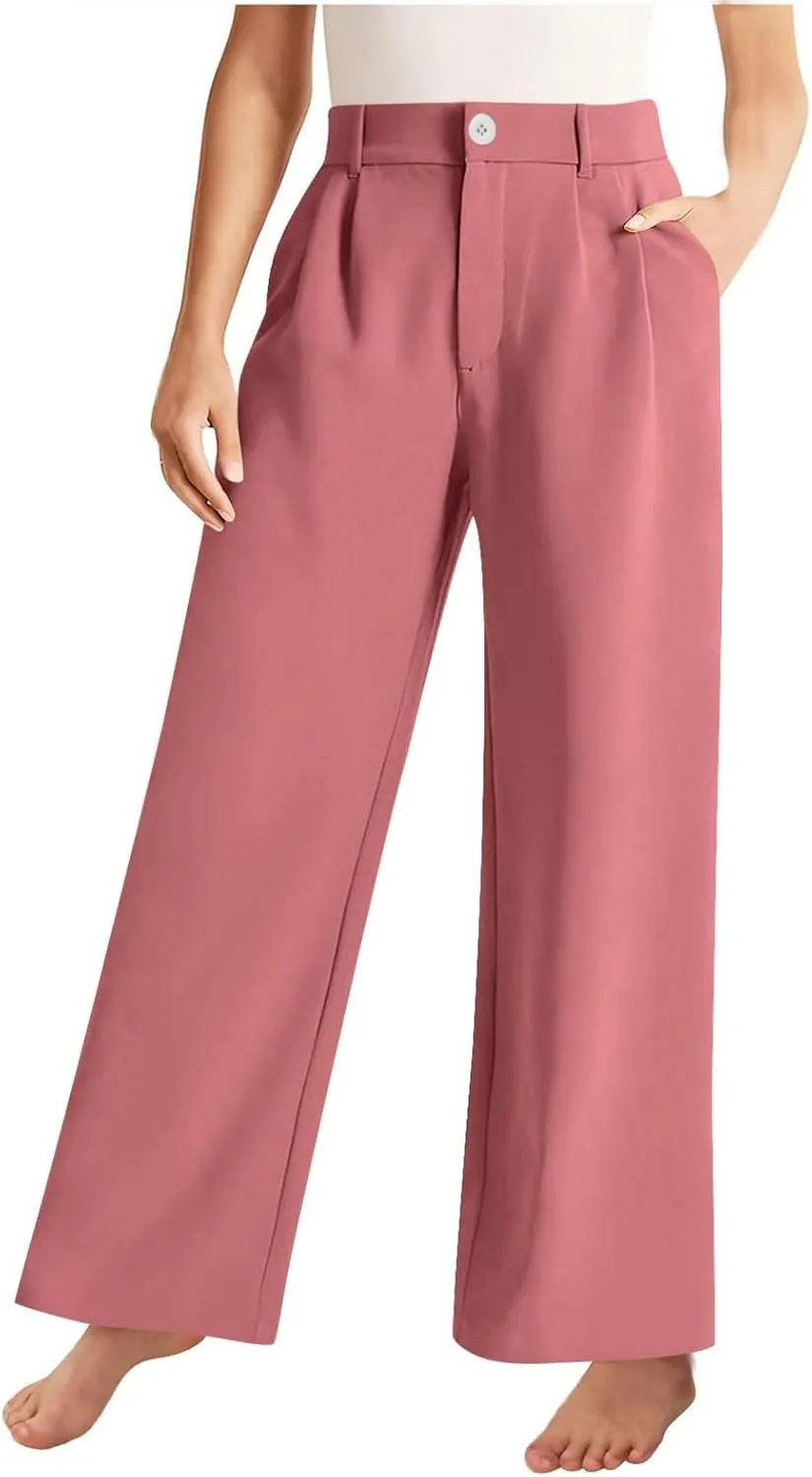 Girls' Dress Pants High Waisted Wide Leg Pants Kids Formal Uniform Pants Long Trousers Cute Preppy Clothes for Teens