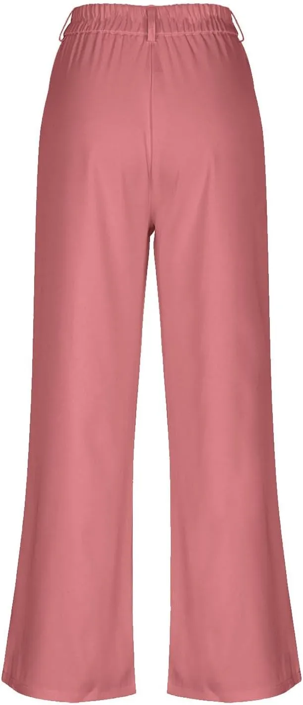 Girls' Dress Pants High Waisted Wide Leg Pants Kids Formal Uniform Pants Long Trousers Cute Preppy Clothes for Teens