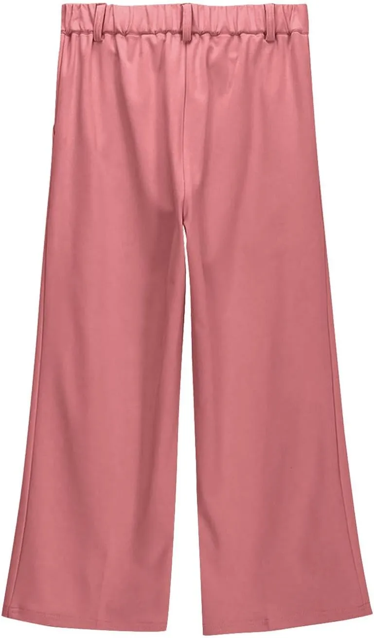 Girls' Dress Pants High Waisted Wide Leg Pants Kids Formal Uniform Pants Long Trousers Cute Preppy Clothes for Teens
