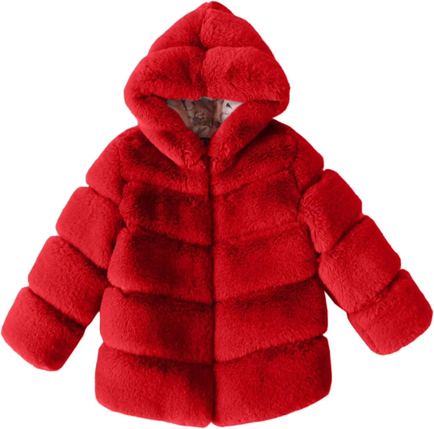 Girls Faux Fur Jacket Plush Sherpa Teddy Coat with Hood Toddler Winter Coats Warm Fuzzy Jackets Trendy Outwear