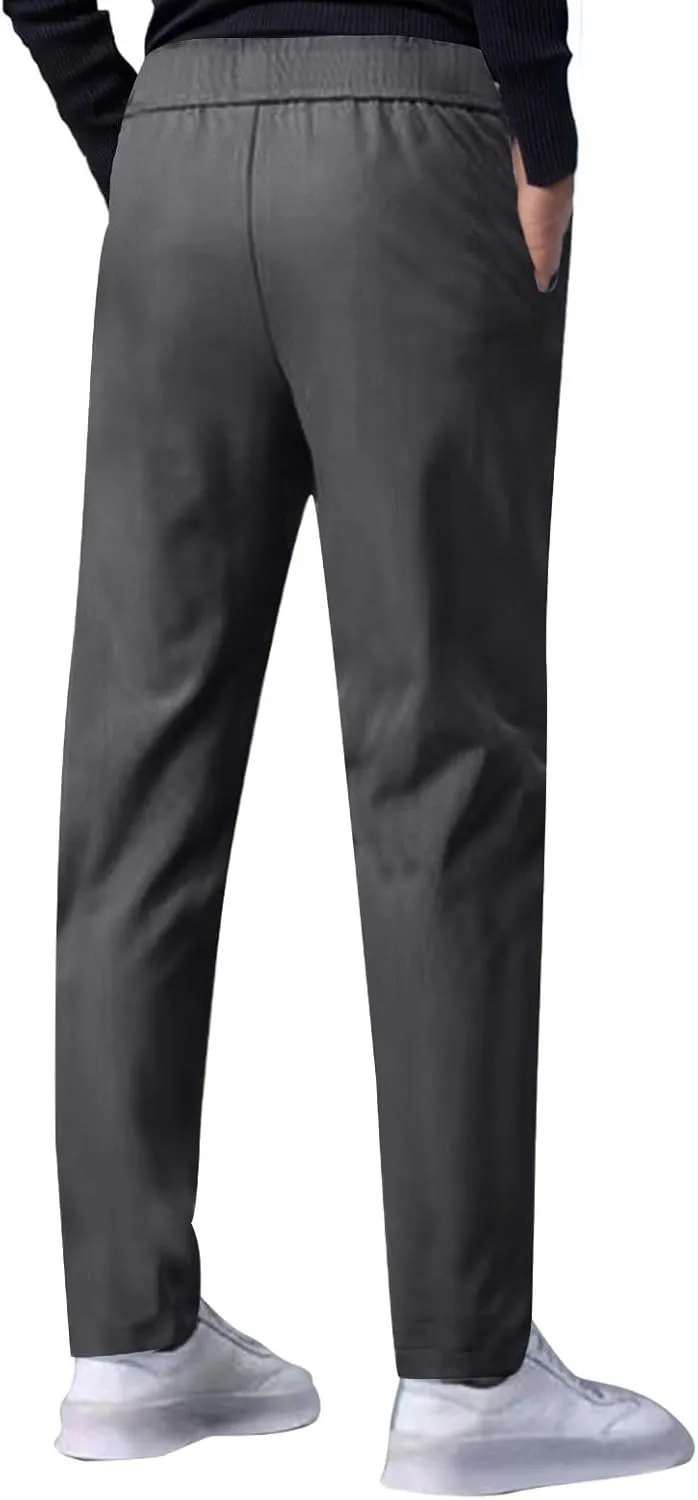 Glide Pants Men Lightweight Pull On Stretch Active Pants Palcomfy Quick Dry Water Resistant Hiking Pant with Pockets