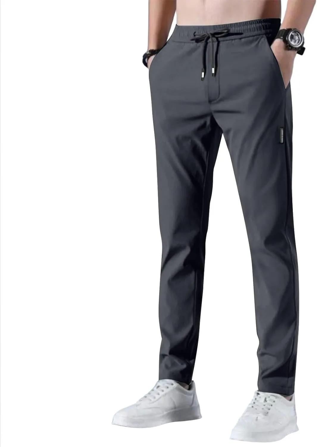 Glide Pants Men Lightweight Pull On Stretch Active Pants Palcomfy Quick Dry Water Resistant Hiking Pant with Pockets
