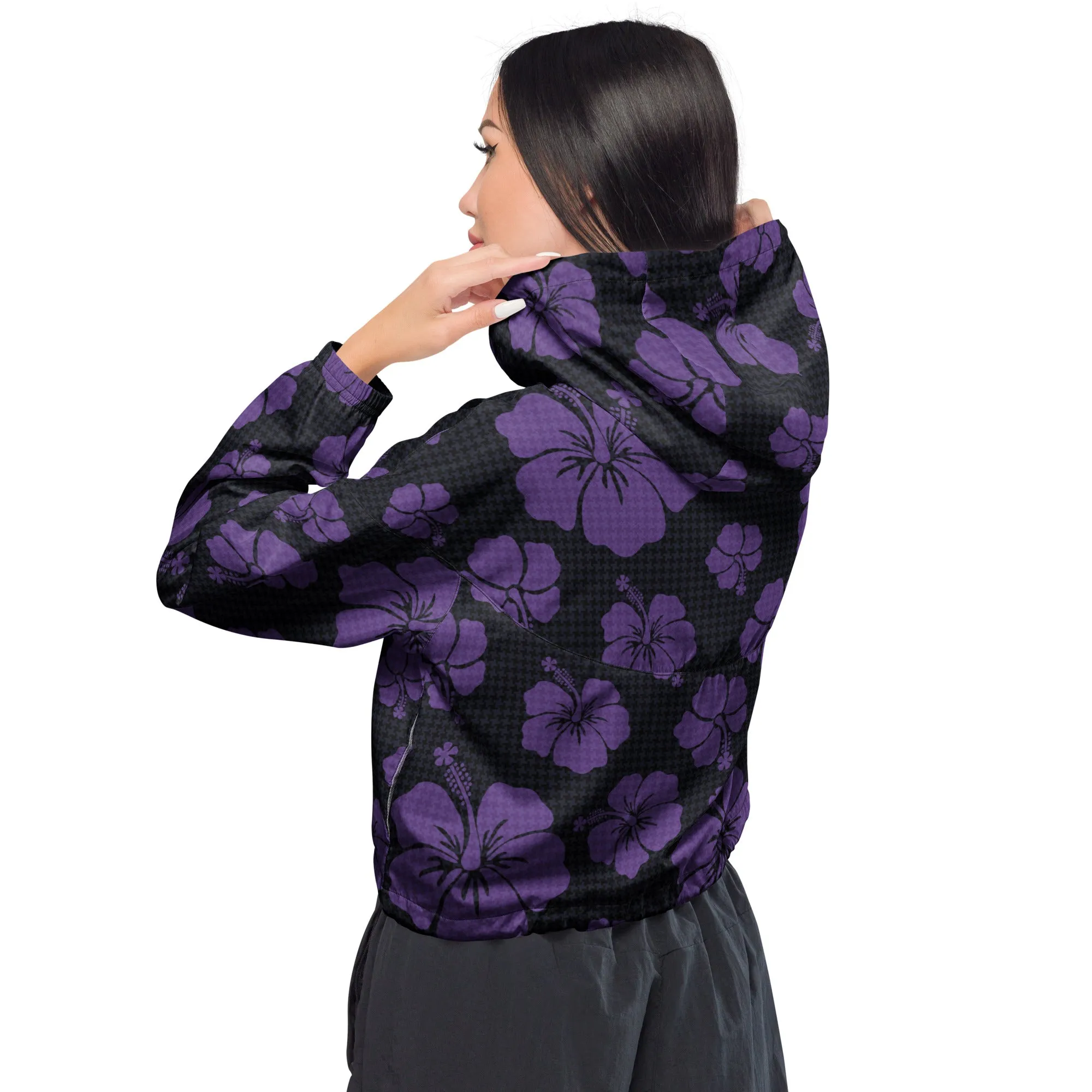 Hibiscus Print Women’s cropped windbreaker