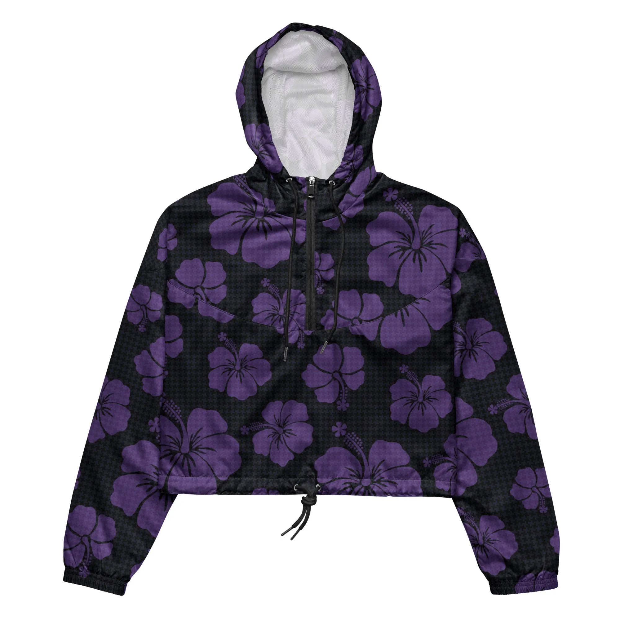 Hibiscus Print Women’s cropped windbreaker