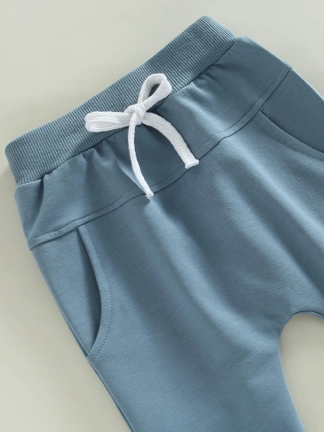 HIUARA Toddler Baby Boys Harem Pants 1/3-Pack Drawstring Pull-on Jogger Pants Kids Long Pants Elastic Waist Trousers Bottoms