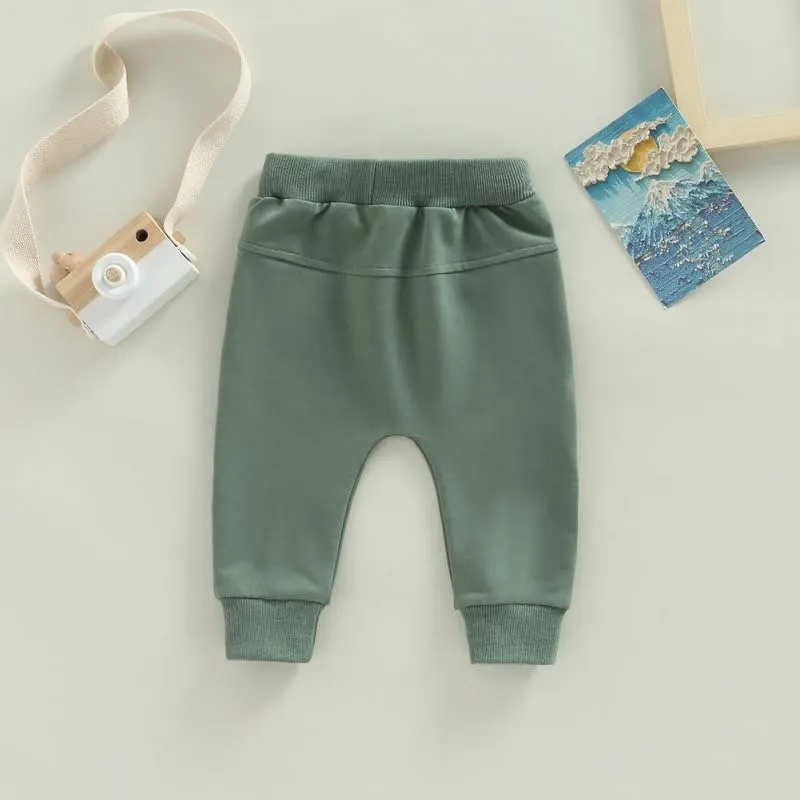 HIUARA Toddler Baby Boys Harem Pants 1/3-Pack Drawstring Pull-on Jogger Pants Kids Long Pants Elastic Waist Trousers Bottoms