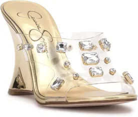 Jessica Simpson Womens Ganisa Stiletto Tranclucent Wedge Sandals Jessica Simpson Womens Ganisa Stiletto Tranclucent Wedge Sandals