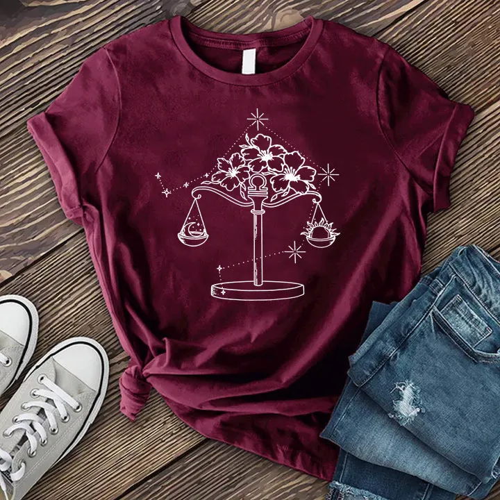 Libra Floral Scales T-shirt