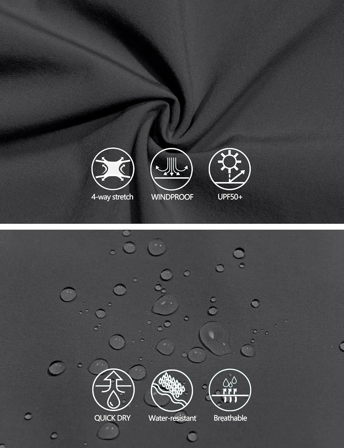Little Donkey Andy Mens Lightweight Breathable Windbreaker Golf Jacket UPF50  Windproof Outdoor Running Coat