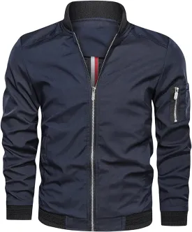 Maiyifu-GJ Men's Lightweight Flight Bomber Jacket Slim Fit Windproof Full Zip Softshell Coat Spring Breathable Windbreaker Maiyifu-GJ Men's Lightweight Flight Bomber Jacket Slim Fit Windproof Full Zip Softshell Coat Spring Breathable Windbreaker