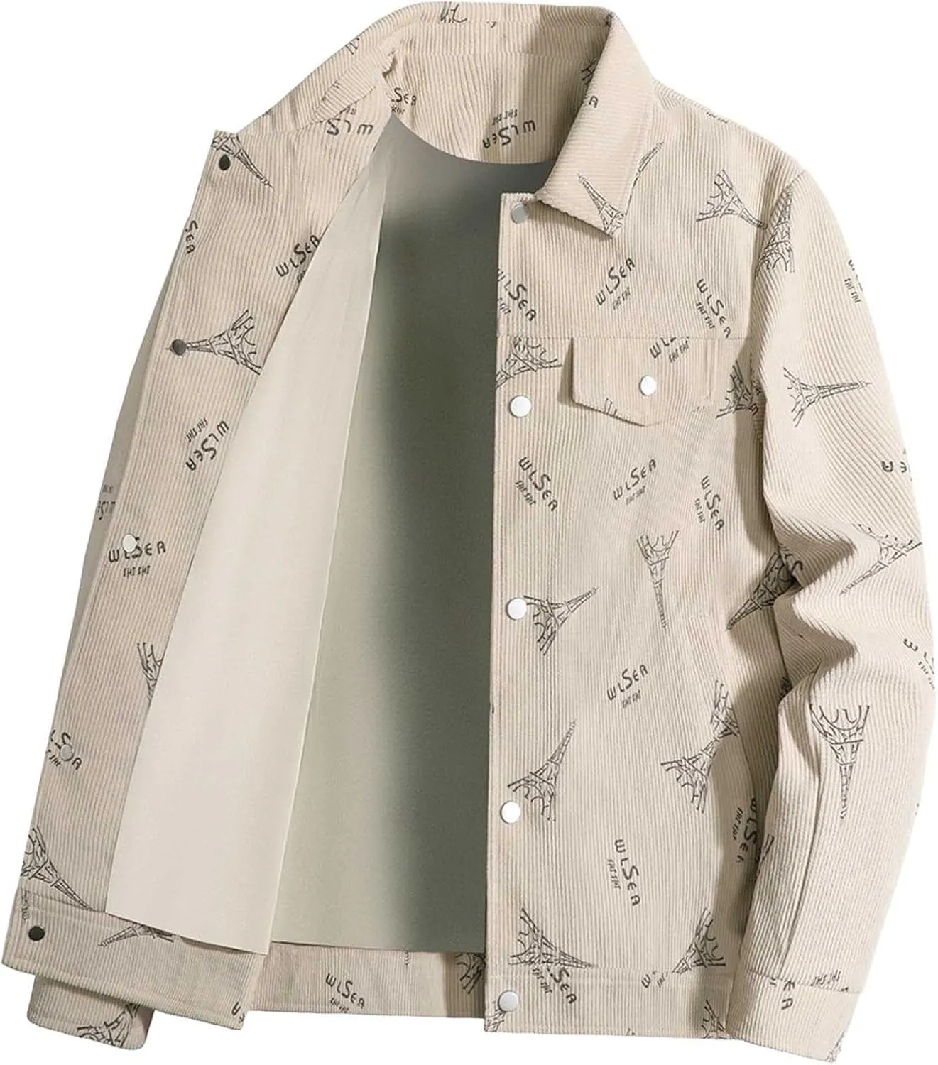 Mens Bomber Jacket Fashion Stylish Casual Lightweight Windbreaker Spring Fall Funny Print Button Down Jackets Coat