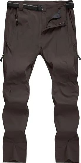 Men's Hiking Cargo Pants Quick-Dry Outdoor Water Resistant Lightweight Mountain Breathable Zipper Pocket Work Pants