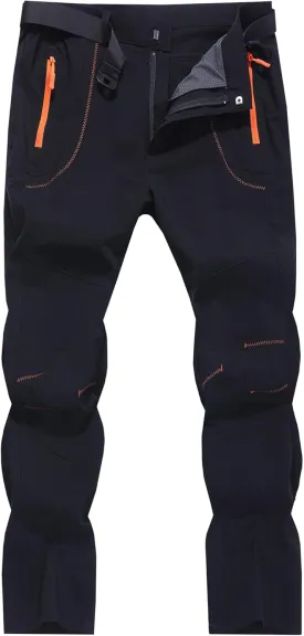 Men's Hiking Cargo Pants Quick-Dry Outdoor Water Resistant Lightweight Mountain Breathable Zipper Pocket Work Pants