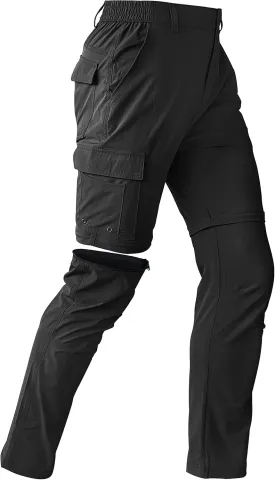 Mens Hiking Convertible Pants Waterproof Lightweight Quick Dry Zip Off Fishing Outdoor Cargo Work Trekking Trousers