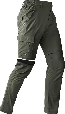 Mens Hiking Convertible Pants Waterproof Lightweight Quick Dry Zip Off Fishing Outdoor Cargo Work Trekking Trousers