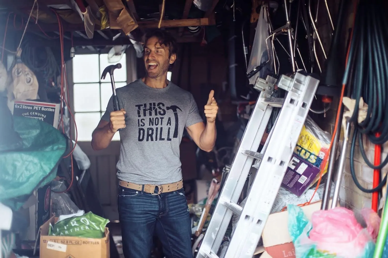 Mens This is Not A Drill T Shirt Tools Hammer Shirt for Dad Funny Father's Day Idea Tee