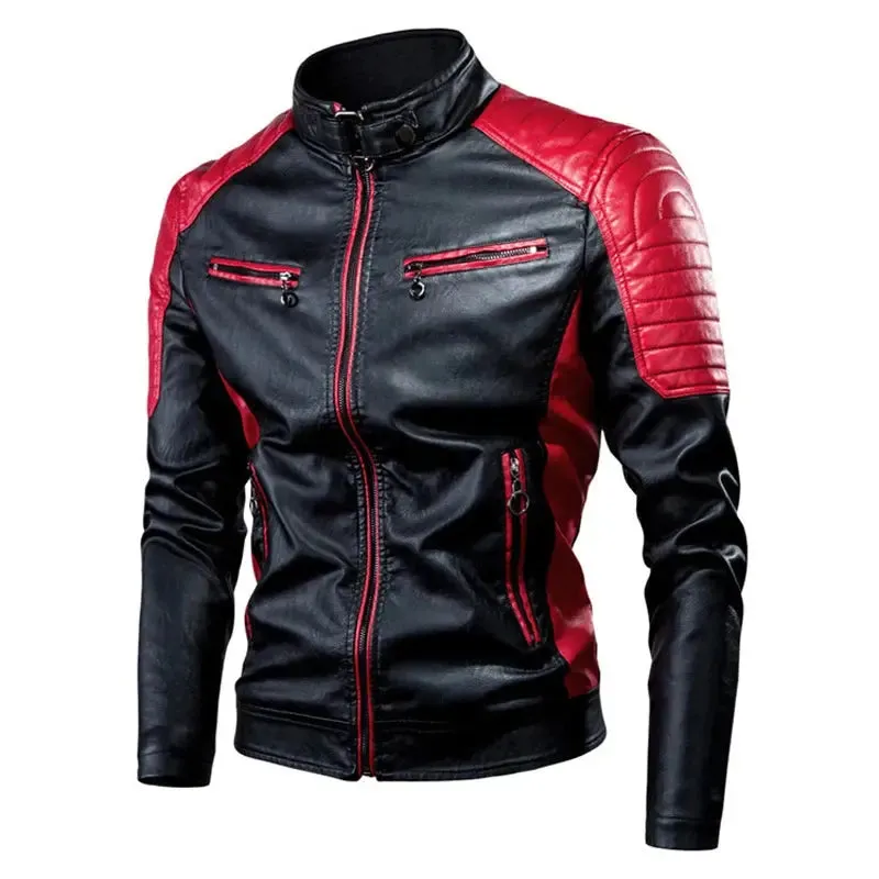 Motorcycle Mens Leather Jacket Casual Windbreaker Waterproof Pu Leather Coat Male Fishing Camping Outdoor Jacket Plus Size S-4xl