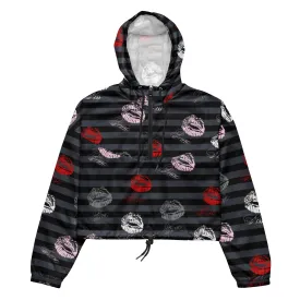 Multilinguql Kisses Women’s cropped windbreaker