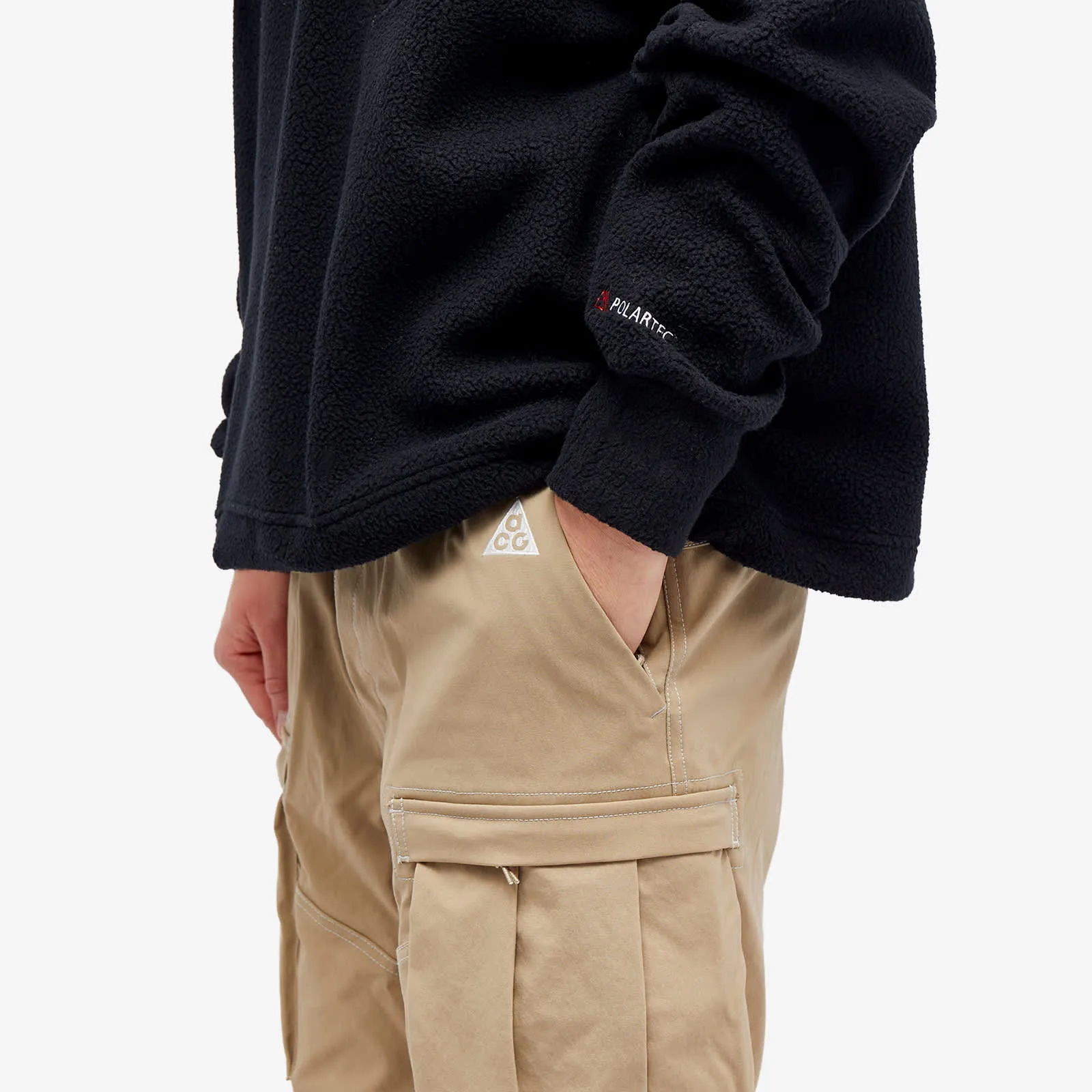 Nike ACG Smith Summit Khaki Cargo Pants with Iron Ore and Summit White Accents