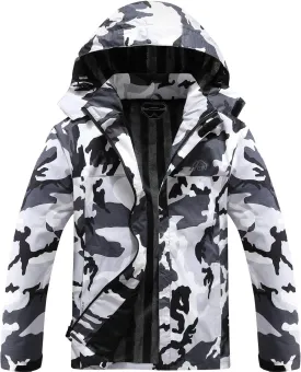 OTU Men's Lightweight Waterproof Hooded Rain Jacket Outdoor Raincoat Shell Jacket for Hiking Travel