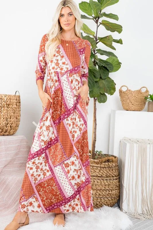 Paisley PatchWork Maxi Dress