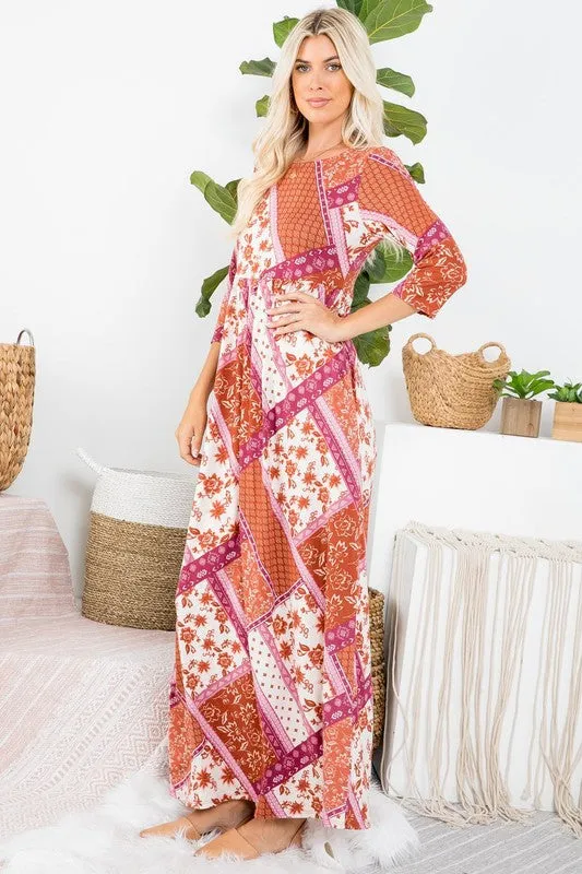 Paisley PatchWork Maxi Dress