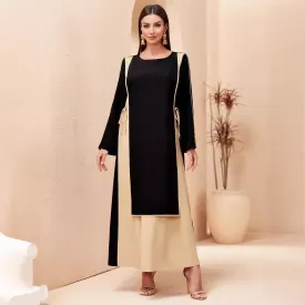 Patchwork Slimming Abaya (MA068)