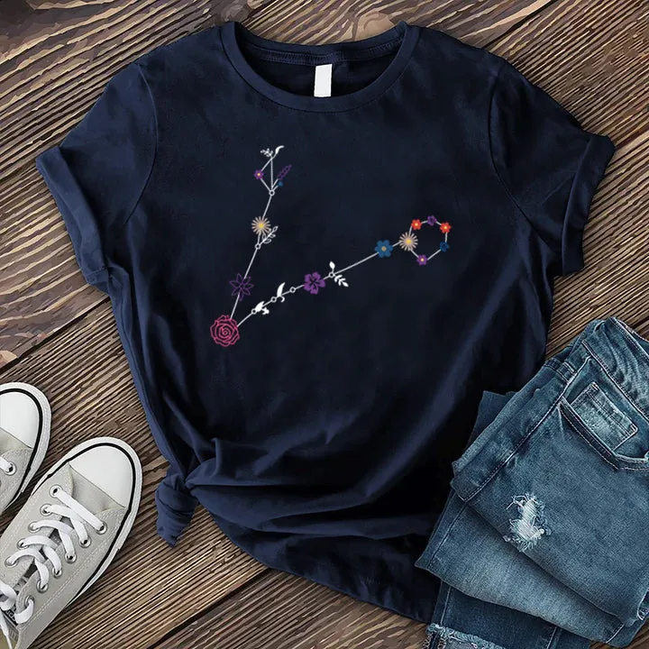 Pisces Floral Constellation T-shirt
