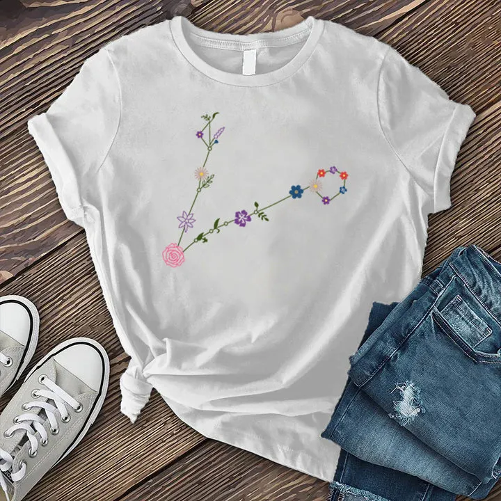 Pisces Floral Constellation T-shirt