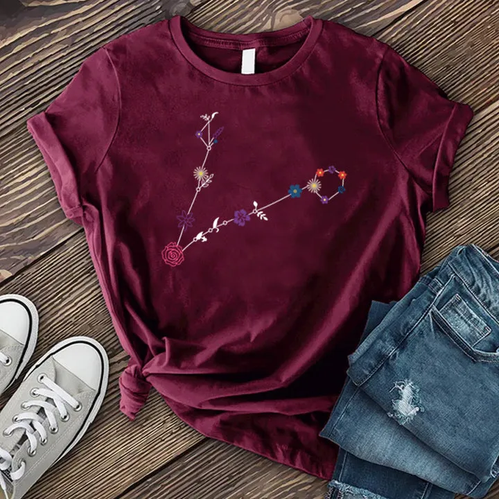 Pisces Floral Constellation T-shirt