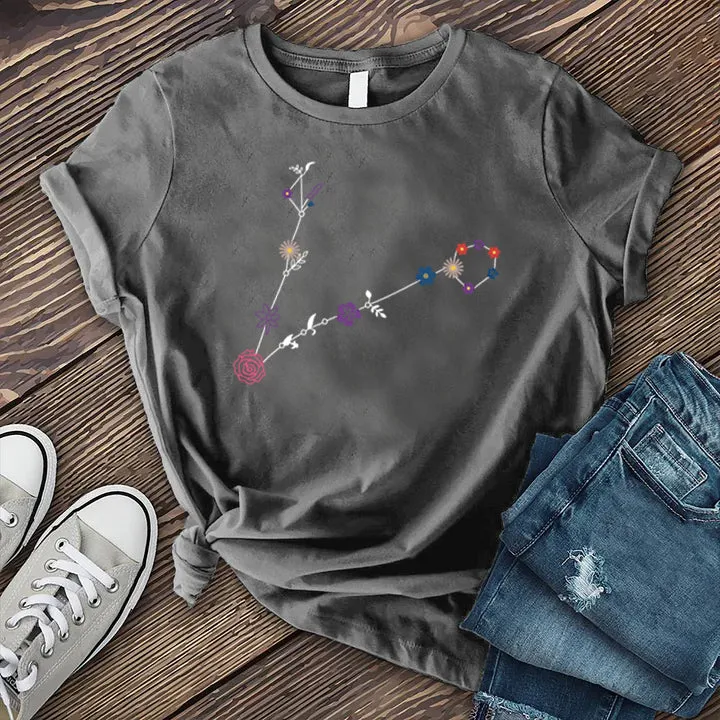 Pisces Floral Constellation T-shirt