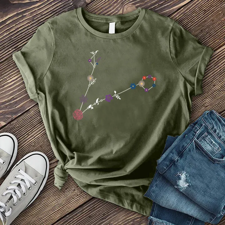 Pisces Floral Constellation T-shirt