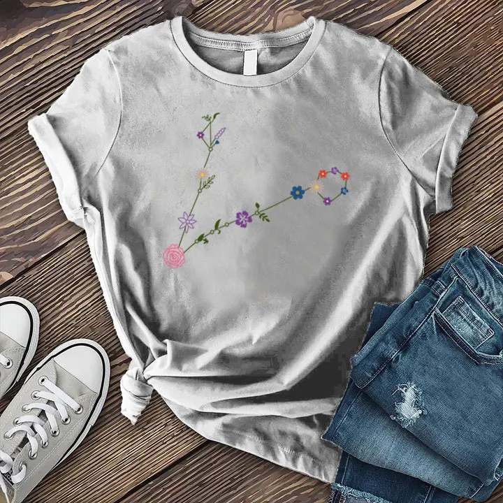 Pisces Floral Constellation T-shirt